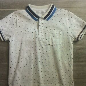 Kids White Polo Shirt with Blue Accents